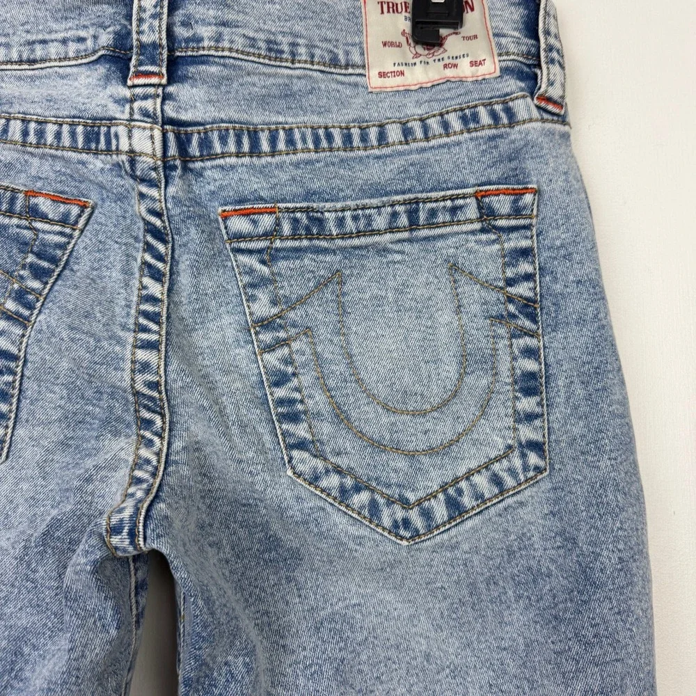 True Religion Ricki Relaxed Straight Jeans Mens 28x32 Blue Acid Wash Denim Y2K